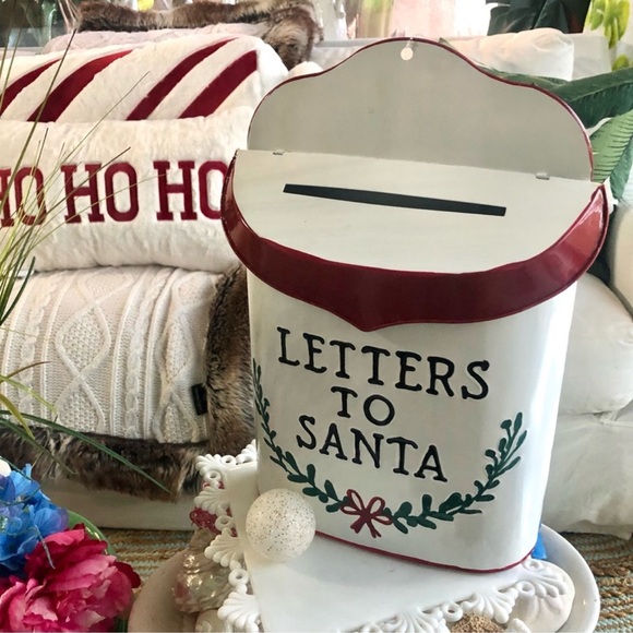 New! Christmas Metal Letters To Santa Mailbox - Picture 1 of 6